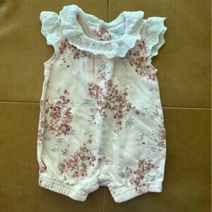 Laura Ashley White Floral Eyelet Romper
